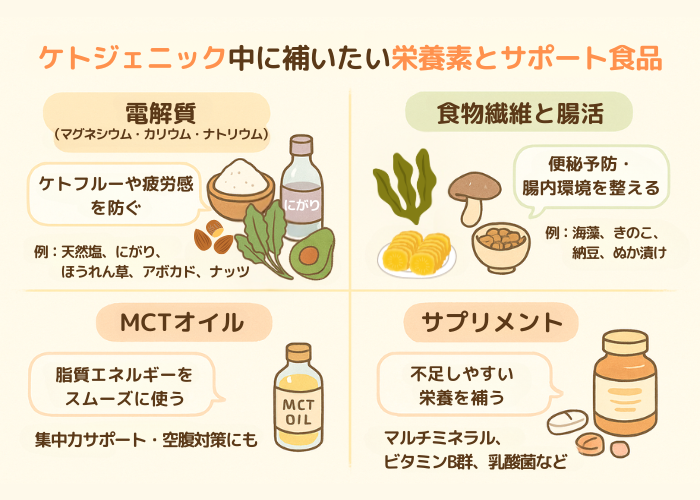 ケトジェニック中に補いたい栄養素と食品